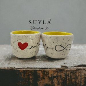 INFINITE El Yapımı 2’li Seramik Kulpsuz Espresso Fincanı